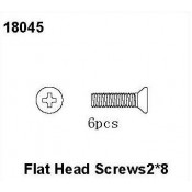 Flat Head Screws 2*8, RCPRO 1/18 MT