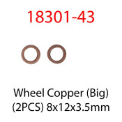 Wheel Big Copper Bushes (8mmx12mmx3.5mm) 2pcs