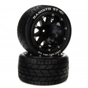 Bandito ST Belted 2.8 Mounted F/R 14mm Black (2) by Duratrax