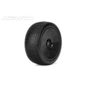 BLOCK IN:1/8 Buggy/Dish/Black Rim /Super Soft/Glued MTD Tires (2) by Jetko