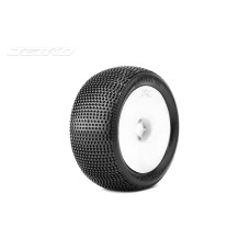 BLOCK IN:1/8Truggy/Dish/White Rim/Super Soft/Glued MTD Tires (2) by Jetko SRP $63.82