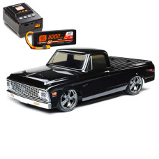 1972 Chevy C10 Pickup, 1/10 4WD V100 RTR, Black plus 5000mAh 2S 7.4V Smart G2 Lipo 50C with IC3 & S155 Charger Combo