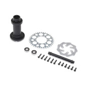 Complete Rear Hub Assembly: Promoto-MX Incl Sproket, Disc, Bearing Support/Axle Spacer, Bearings and Screws by LOSI