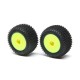 Step Pin Tires, Rear, Mounted,Yellow: Mini-T 2.0 by Losi