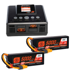 Smart Powerstage 4S Surface Bundle: (2) G2 5000mAh 2S LiPo IC5 & S250 Charger by Spektrum SRP $446.67