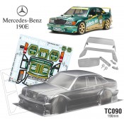 1/10 Benz 190E W/3D Print Rear Wing, Mirrors 190mm Diebels Decal Sheet