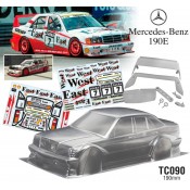 1/10 Benz 190E W/3D Print Rear Wing, Mirrors 190mm East/West Decal Sheet