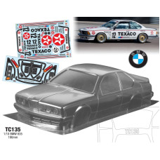 1/10 BMW 635, 190mm Clear Body with Texaco Decal Sheet