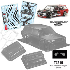 1/10 Datsun 510 Wagon, 200mm, WB 258mm W/Light Buckets and Mirrors Advan Decal SRP $120.63