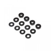 M3 x 6.5mm Aluminum Washer, ball stud shim Set, Black (4ea of 0.5,1 & 2mm) by TLR