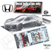 1/10 Mini Honda NSX WB 210MM Autobacs Decal Sheet