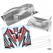 1/10 Body W/Wing to fit Tamiya TT02B Red Decal Sheet