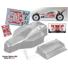 Kyosho Optima Mid Body Set (Red Decal Set)